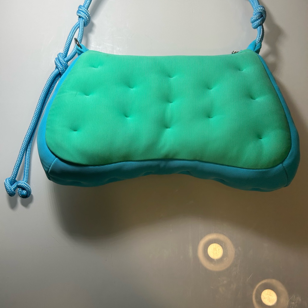 Teal & Aqua Knotted-Handle Shoulder Bag